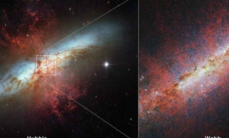تصویر روز ناسا: کهکشان سیگار از هابل و وب