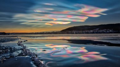 تصویر روز ناسا: ابرهای رنگینتاب بر فراز سوئد