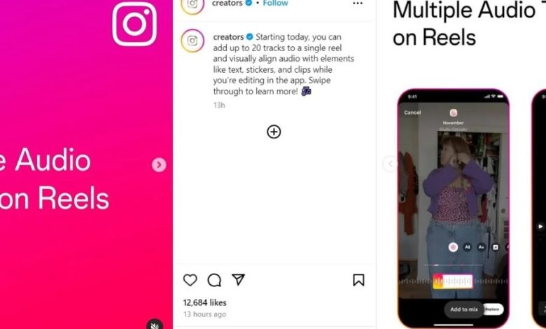 کاربران اینستاگرام اکنون می‌توانند حداکثر 20 آهنگ به ریل‌های خود اضافه کنند