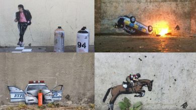 گرافیتیهای مینیاتوری از شخصیتهای دوستداشتنی