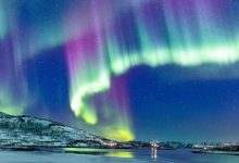 شفق قطبی رنگارنگ بر فراز نیوزیلند