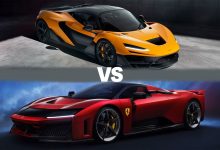 فراری F80 و مکلارن W1 در برابر هم؛ تقابل ابرخودروهایی از ایتالیا و بریتانیا