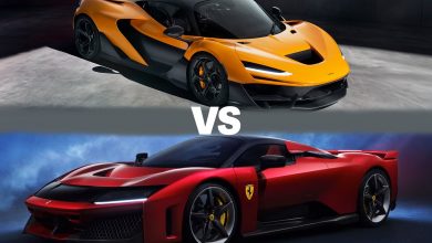 فراری F80 و مکلارن W1 در برابر هم؛ تقابل ابرخودروهایی از ایتالیا و بریتانیا