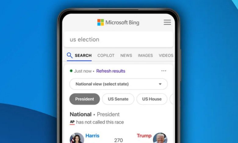 طراحی مایکروسافت بینگ در آستانه انتخابات آمریکا آپدیت شد