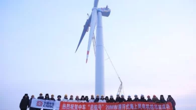 چین بزرگترین توربین بادی شناور جهان با ظرفیت ۲۰ مگاوات را راهاندازی کرد