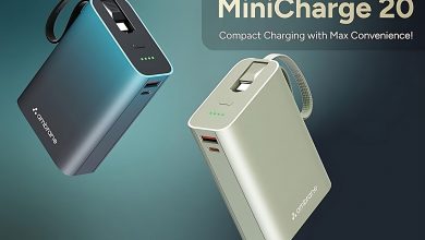 این پاوربانک ۲۰ هزارمیلیآمپرساعتی، ابعاد جمعوجور و کابل تایپ سی دارد